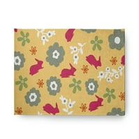 18 30 Едноставно Daisy цветна loveубов со Bunnies Традиционален килим на областа Ченил, жолто-розов дафодил