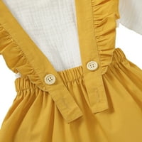 Сејуригаока Бебе Девојка Долг Ракав Ремен Фустан Едноставна Еднобојна Прилагодлива Лотос Пролетна Облека