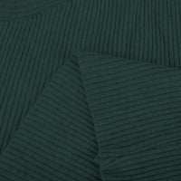 симоидни Женски Џемпери - Долги Ракави Шарени V-Вратот Обичен Пуловер Плетен Есенски Џемпер Дно Кошула Зелена XL