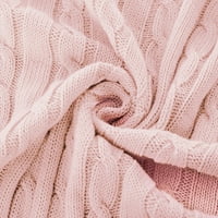 Уникатни поволни цени плетени памучни декоративни фрлања ќебето бледо розово 30 39