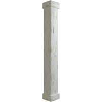 Ekena Millwork 10 W 9'H Pecky Cypress Endurathane Fau Wood Wood Non-Tapered Square Column Wrap Wandard Capital & Base