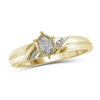 JewelersClub Trio Diamond Rings For Women - Карат бел дијамантски прстен накит - 14к злато позлатени сребрени трио бендови за