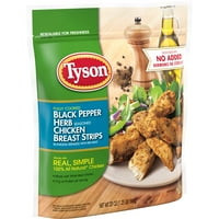 Тајсон целосно зготвен црн пипер билки зачинети ленти за пилешки гради, 1. lb торба