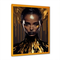DesignArt Sensual Liquid Gold Woman III врамена wallидна уметност