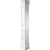 Ekena Millwork 08 W 06'H Craftsman Classic Square Non-Tapered, Double Rooted Panel Column, Standard Capital & Standard Base