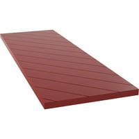 Ekena Millwork 12 W 33 H True Fit PVC Diagonal Slat модерен стил фиксни ролетни за монтирање, оган црвено