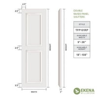 Ekena Millwork 12 W 74 H TRUE FIT PVC два еднакви подигнати панели ролетни, недовршени