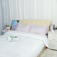 Единствени поволни цени 2-парчиња сатенски разгалени перници за перници, будоар, лаванда сива боја