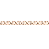 14K розово злато женско 9 -10 прилагодлива рамна маринерска врска АНКЛЕТ