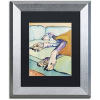 Трговска марка ликовна уметност Слатка спиење II Канвас уметност од Пат Саундерс-Вајт, црна мат, сребрена рамка