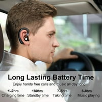Bluetooth Слушалки, Безжична Слушалка V5. Ултралесни Раце Бесплатни Деловни Слушалки Со Микрофон за Деловно Возење Во Канцеларија,