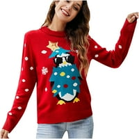 Гузом Џемпер За Жени На Продажба - Пуловер Божиќни Џемпери За Жени Трендовски Врвови Нови Пристигнувања Црвена Големина 6