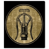 Пијалок авенија пијалоци и духови wallидни уметности платно печати „гроздобер гужва“ II злато “вино - злато, црно