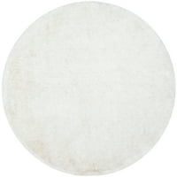 Хенли цврста јужна плажа полиестерска површина килим, снежна бела, 8 '8' круг