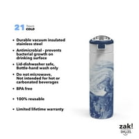 Зак дизајнира вакуум за хидратација на Зак, изолирано шише со вода од не'рѓосувачки челик, Индиго