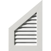 Ekena Millwork 16 W 18 H половина врв на врвот на левиот терен: Функционален, PVC Gable Vent W 1 4 рамка за рамна трим