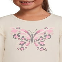 Деца од Garanimals Girls Ruffle T-Shirt, 2-пакет, големини 4-10