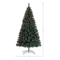 Време на одмор Прелитно оптички влакна Спрус вештачко новогодишно дрво, 7 ', повеќебојни бои