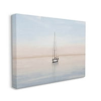 Tuphell Industries Tranquil Boat Sunset Reflection Graphic Art Gallery завиткан платно печатење wallидна уметност, дизајн од