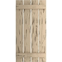 Ekena Millwork 1 2 W 42 H Rustic Four Board Spaced Board-N-Batten Pecky Cypress Faa Wood Sulters, Prided Tan