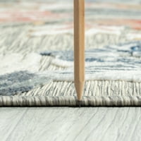 Транзициска површина килим цветни сиви, светло црвен затворен правоаголник на отворено лесен за чистење
