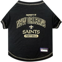 Миленичиња прва NFL New Orleans Saints Pet маица. Лиценцирана, без брчка, маичка за мачки за кучиња. Фудбалска кошула
