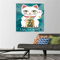 Среќна Мачка Ѕид Постер Со Магнетна Рамка, 22.375 34