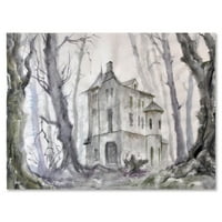 Стариот прогонуван замок во шумата сликарско платно уметничко печатење