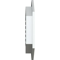 Ekena Millwork 18 W 20 H вертикално врв на вложување на венчавки: Функционален, PVC Gable Vent W 1 4 рамка за рамна трим