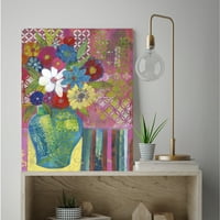 Цветање вазна I Галерија, завиткана од платно wallидна уметност, 16x20