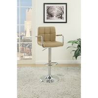 Стол за столче со стол со столче со гас-лифт кафеав и сребрен сет од 2- Saltoro Sherpi