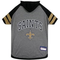 Миленичиња прва NFL New New Orleans Saints NFL Hoodie Tee кошула за кучиња и мачки - кул маица, екипи - големи