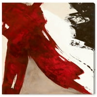 Wynwood Studio Апстрактна wallидна уметност платно печати 'Sai - Rubrum v 1SN1860' Paint - црвена, бела