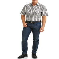 Рамнини за маж со кратки ракави за западна кошула, до големина 4xl