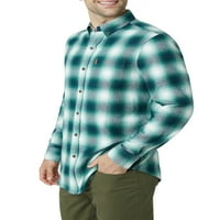 Chaps Meanse Flannel со долги ракави Флонела со големина на кошула XS до 4xB