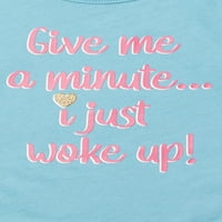 Garanimals Baby Girls 'Само што се разбудив графичка маица со краток ракав, големини 0 3m-24m