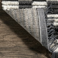 Nuloom Pania современа карирана раб, килим, 5 '3 7' 6