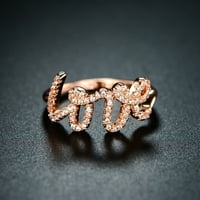 18К розово злато позлатено кубна цирконија „loveубов“ прстен