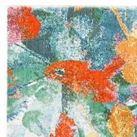 Lillian duncan апстрактен цветен килим, сина портокалова, 5'3 7'7