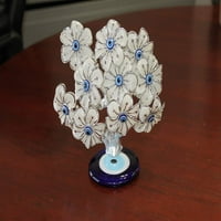 Turkish Blue Evil Eye White Flowers Money Fortune Tree Protection Good Luck Gift