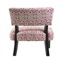 Гордо мебел од ткаенина од ленена столица, бело и розово -