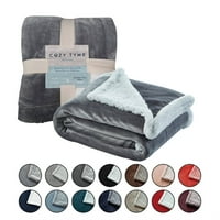 Deniau Flannel Reversible Sherpa Throw Bance - Супер мек, 90 90