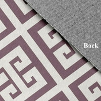 Едноставно Дејзи Грчки клуч во форма на Chenille килим, правлива виолетова боја