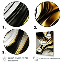DesignArt Апстракт геодески мермерни бранови злато II платно wallидна уметност