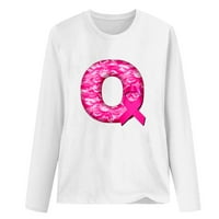 Вашиот tops Clearemao Подароци За Преживеани Од Рак На Дојка За Жени Слатки Букви Со Лента За Печатење Графички Кошули Свест