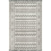 Нулум Кора племенски килим на отворено во затворено, 5 '8', светло сиво
