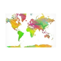 Марлен Вотсон 'Светска мапа 10' платно уметност