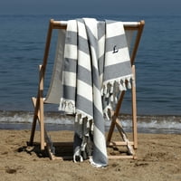 Линум дома турски памук Патара монограмирана шарена пешкир од плажа на плажа