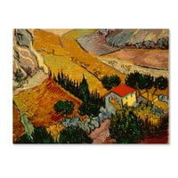 Трговска марка ликовна уметност „пејзаж со куќа“ платно уметност од Винсент ван Гог