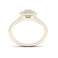 3 4CT TDW Diamond 14K жолто злато цвет прстен за ангажман